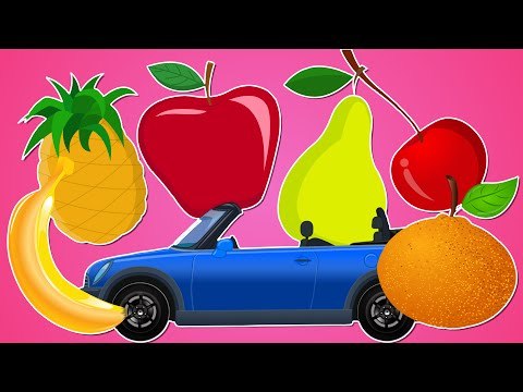 learn fruit with toy vehicles | street vehicles, cars and trucks for kids