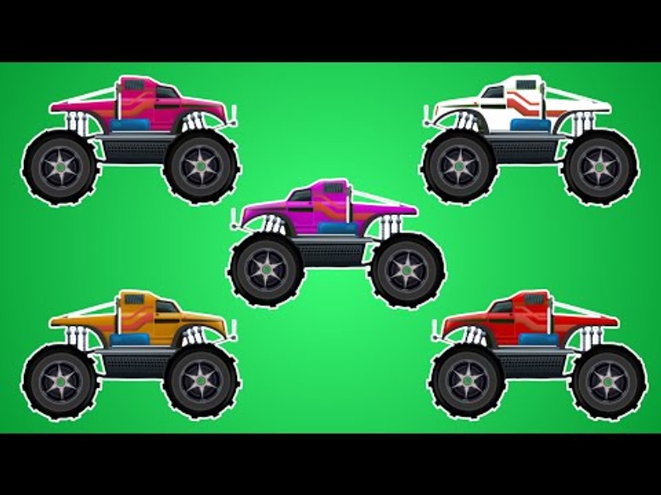 monster trucks | learn colors | coloring toy tr...
