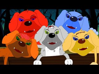 Five little puppies | Scary nursery rhymes for children