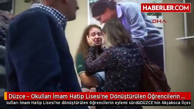Düzce - Okulları İmam Hatip Lisesi'ne Dönüştürülen Öğrencilerin Eylemi Sürdü