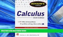 Popular Book Schaum s Outline of Calculus, 6th Edition: 1,105 Solved Problems   30 Videos (Schaum