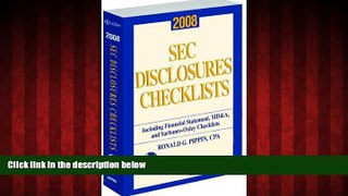 READ book  SEC Disclosures Checklists (2008)  FREE BOOOK ONLINE