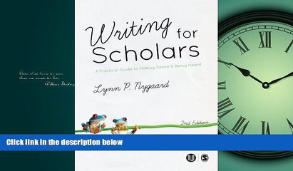 Enjoyed Read Writing for Scholars: A Practical Guide to Making Sense   Being Heard