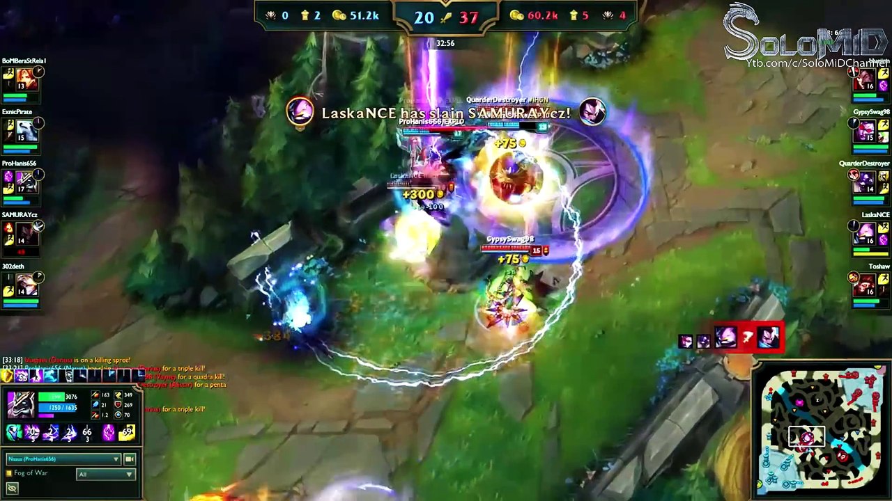 LoL Best Moments #103  Epic Kennen 1vs5 Moment   League of Legends (SoloMiD)