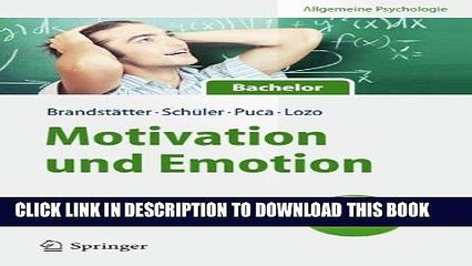 [PDF] Motivation und Emotion: Allgemeine Psychologie fÃ¼r Bachelor Full Online