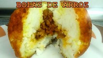 Prepara bolas de arroz rellenas