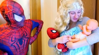 Spiderman vs Police Wanted Dead or Alive! w_ Harley Queen, Frozen Elsa