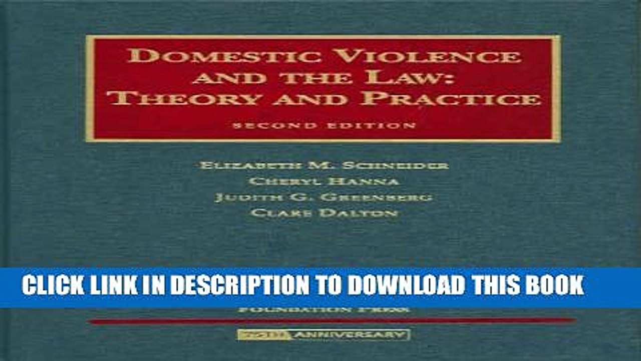 [PDF] Domestic Violence and the Law: Theory and Practice (University Casebook) Full Colection