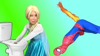 Frozen Elsa & Spiderman vs Big Mac Hot Sauce prank! Funny superhero video
