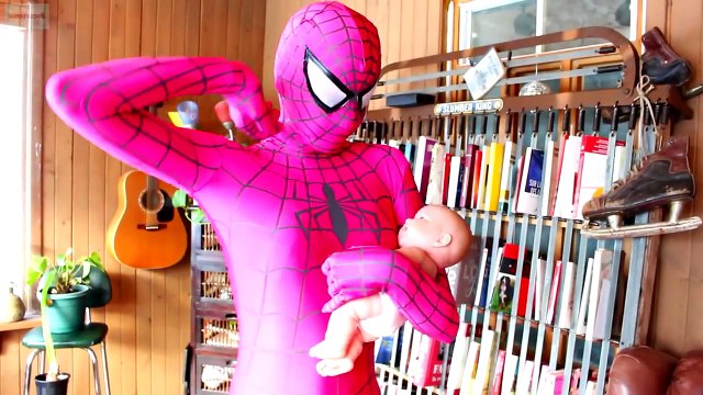 Spiderman, Frozen Elsa & Pink Spidergirl w_ Doctor! Spiderbaby is sick! Superheroes in Real Life -)