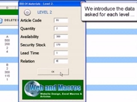 Excel macro vba mrp - Material Requirements Planning