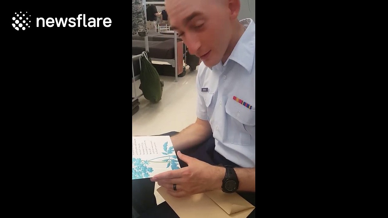 US Airman finds out he's having a baby at Basic Military Training graduation
