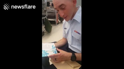 US Airman finds out he's having a baby at Basic Military Training graduation