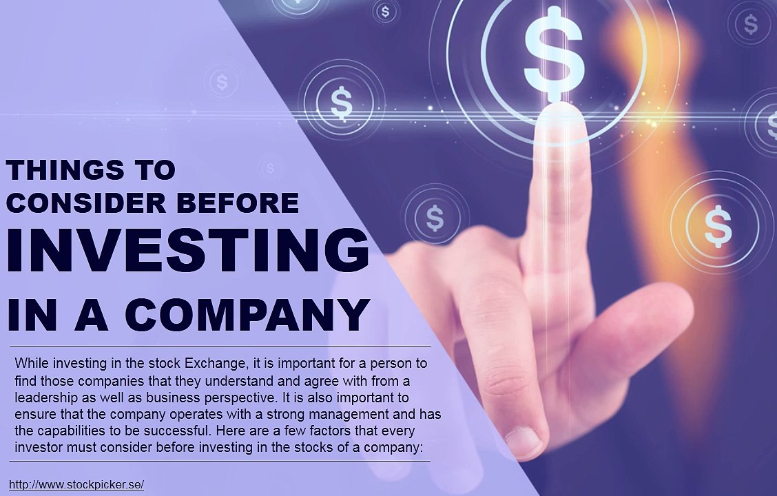 Before Investing in a Company’s Stocks One Must Consider Various Factors