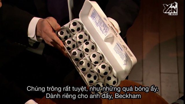 Thách đấu David Beckham đập trứng vào đầu