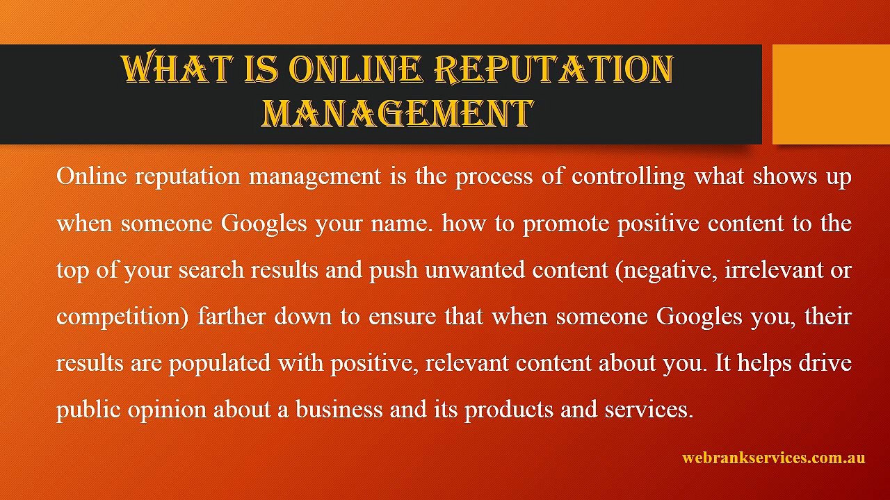 online reputation management