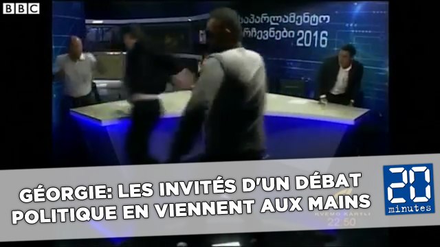 Les invités d'un débat politique en viennent aux mains en Géorgie