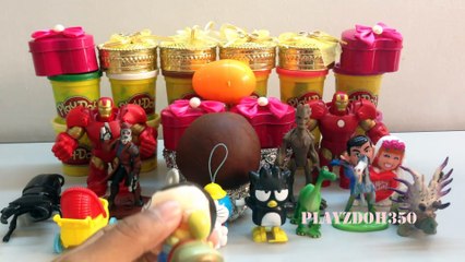 PLAY DOH SURPRISE EGGS,Marvel Avengers, Iron Man,Guardians of the Galaxy Groot, Gamora, Raccoon, Star-Lord,Jurassic