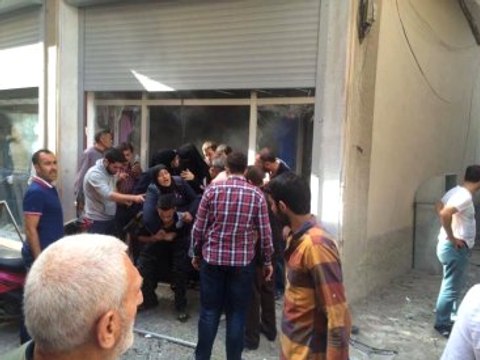 Kilis'te Pazar Yerine Roket İsabet Etti, Yaşanan Panik Kameraya Yansıdı