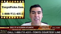 Florida Atlantic Owls vs. Ball St Cardinals Free Pick Prediction NCAA College Football Odds Preview 9/24/2016