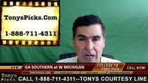 Western Michigan Broncos vs. Georgia Southern Eagles Free Pick Prediction NCAA College Football Odds Preview 9/24/2016