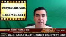 Rice Owls vs. North Texas Mean Green Free Pick Prediction NCAA College Football Odds Preview 9/24/2016