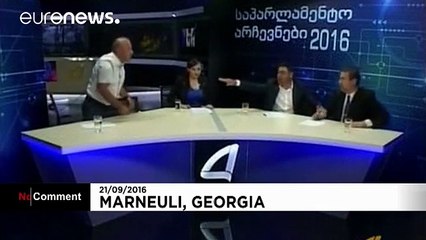 Bagarre à la télé entre deux candidats au parlement géorgien
