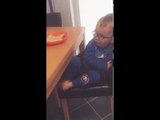 Little Boy Protests Against Having His Toast and Eating It
