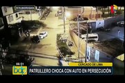Patrullero choca con auto durante persecución en el Cercado de Lima