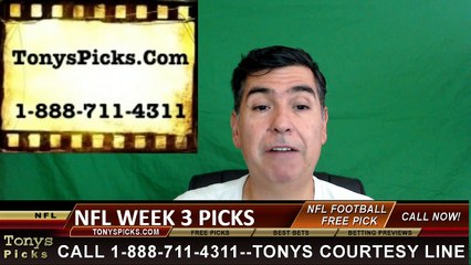 Thursday Night Pro Football Free Picks Week 3 Prediction Odds Point Spread 9-22-2016