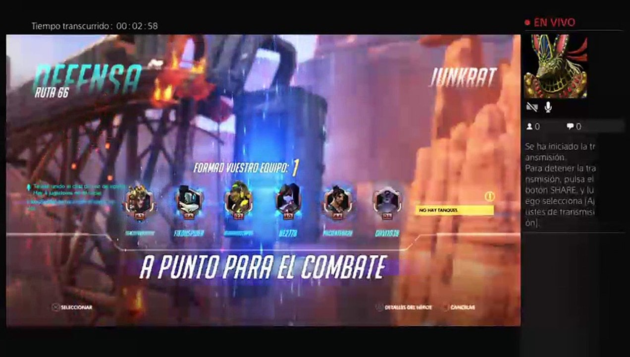 Primer directo de overwatch