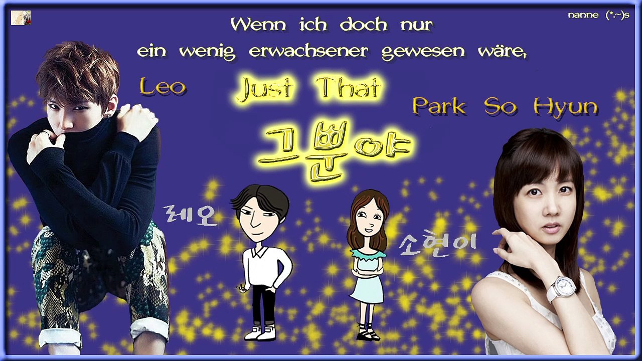 Leo of VIXX &  Park So Hyun - Just That k-pop [german Sub]