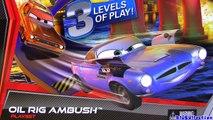 Cars 2 Oil Rig Ambush Playset Quick Changers Spy Escape Mattel Disney Pixar toy review blucollection