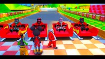 Nursery Rhymes Disney Mickey Mouse, Goofy and Santa Claus have fun w/ Christmas McQueen cars