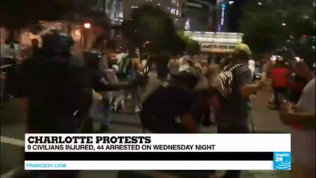 US - 9 civilians injured, 44 arrested in Charlotte protests