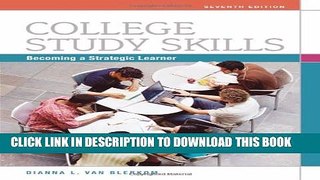 New Book College Study Skills: Becoming a Strategic Learner