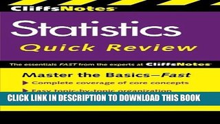 New Book CliffsNotes Statistics Quick Review, 2nd Edition (Cliffsquickreview)