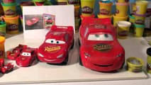 Play Doh Pixar Cars Lightning McQueen, Rare Barbed Wire Lightning and Tires from Play Doh