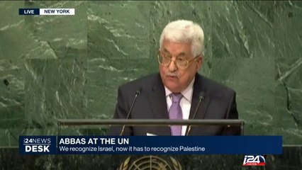 'We recognize Israel, now it has to recognize Palestine', Abbas at the UN