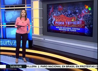 Video herunterladen: Obreros brasileños en paro nacional contra políticas de Michel Temer