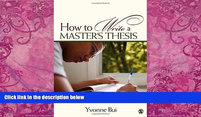 Big Deals  How to Write a Master s Thesis  Best Seller Books Best Seller