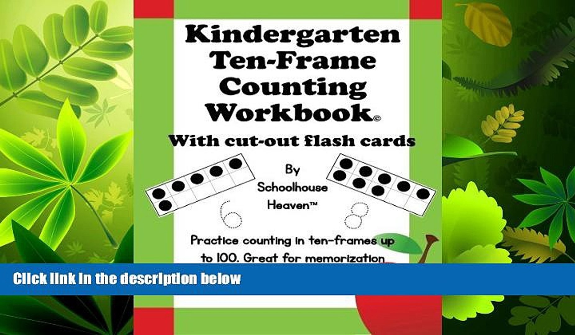 Favorite Book Kindergarten Ten Frame Counting Workbook With Cut Out Flash Cards - 