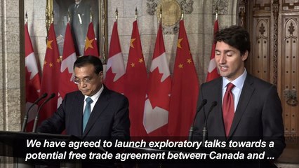 Trudeau says Canada exploring free trade deal with China