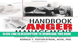 New Book Handbook of Anger Management: Individual, Couple, Family, and Group Approaches