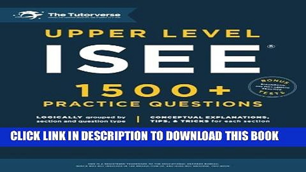 [PDF] Upper Level ISEE: 1500+ Practice Questions [Online Books]