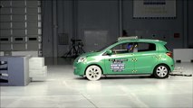 2014 Mitsubishi Mirage moderate overlap IIHS crash test