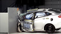 2014 Ford Fiesta sedan small overlap IIHS crash test