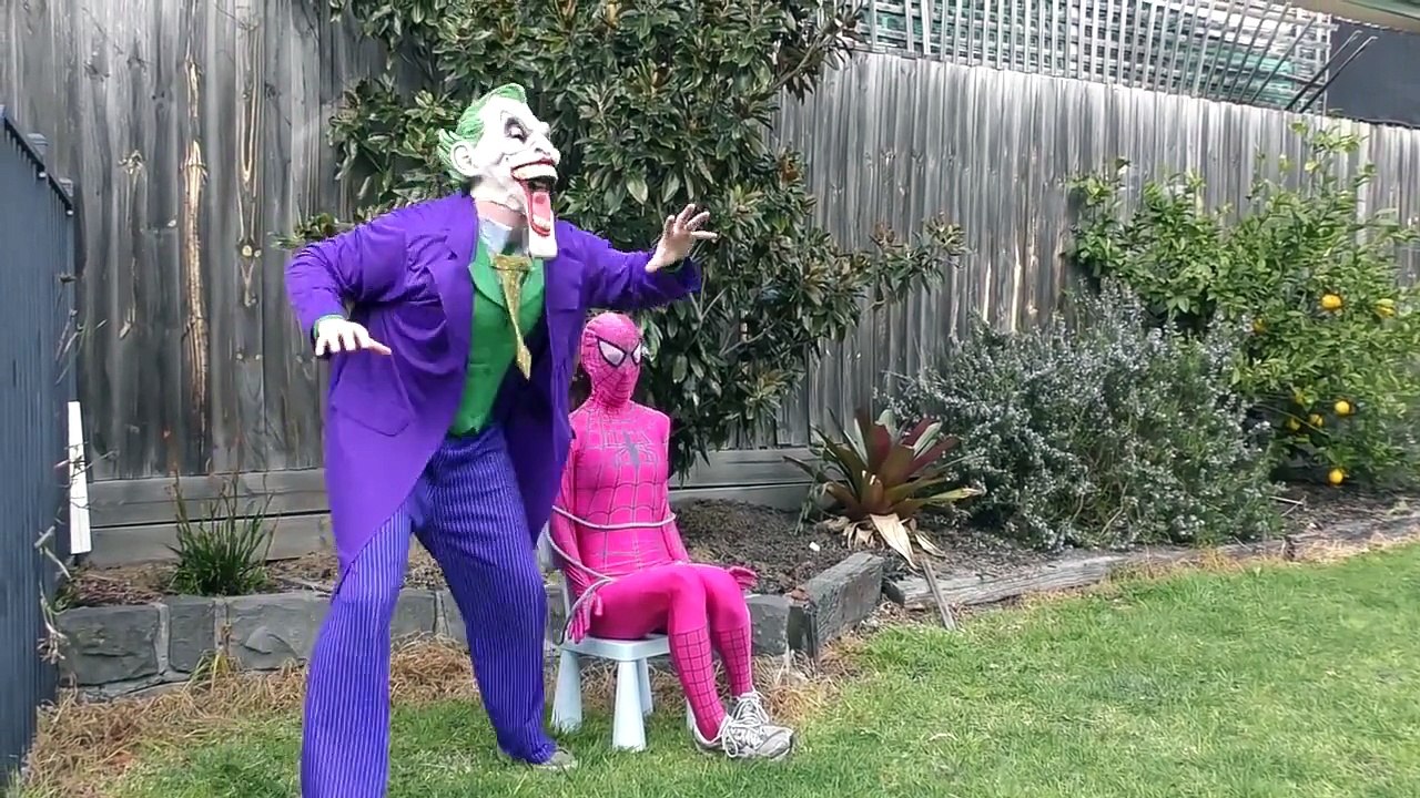 Spiderman Vs SNAKE ATTACK with Pink Spidergirl and Joker! Fun Superhero Movie In Real Life! part 2