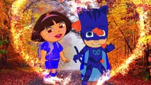 Masha and Dora Cry when bad makeup with PJ Masks Catboy Gekko Owlette #2