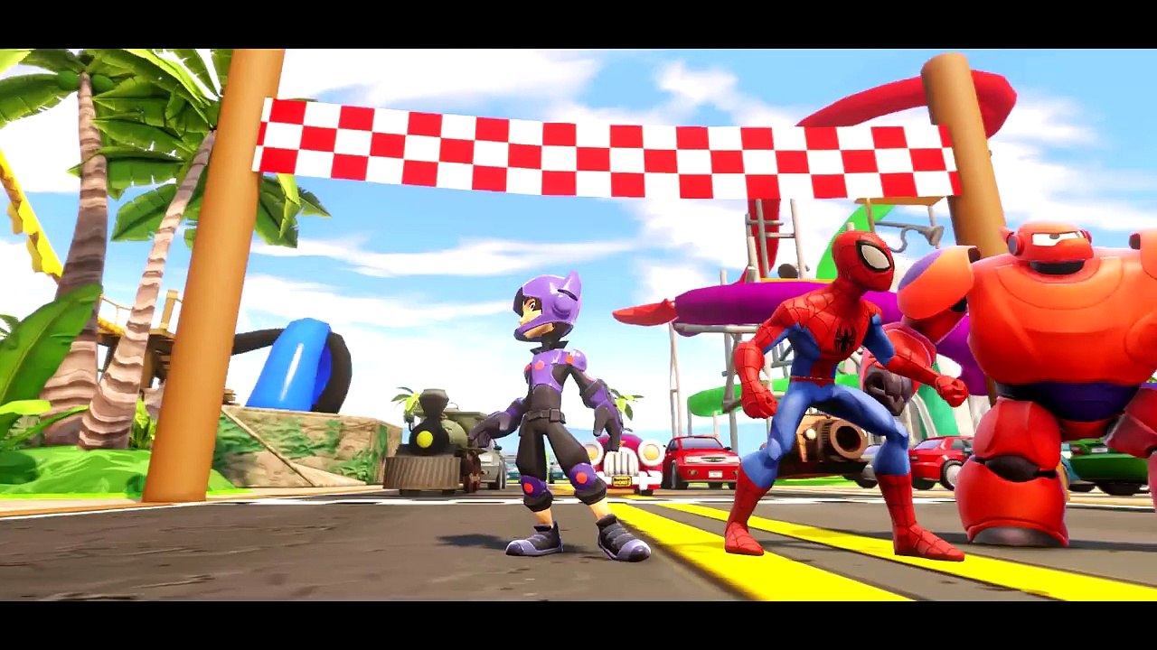 SPIDERMAN meets Big Hero 6 Heroes : BAYMAX and HIRO HAMADA! Childrens Video!